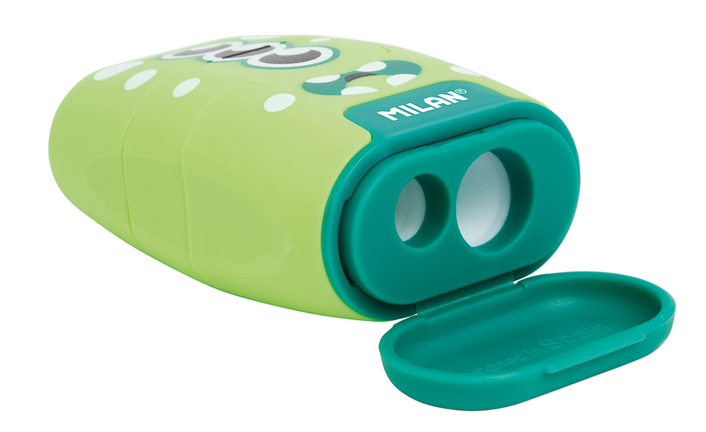 245821-EC Gumica+šiljilo dvostruko MILAN Compact Aliens sort display P16/128