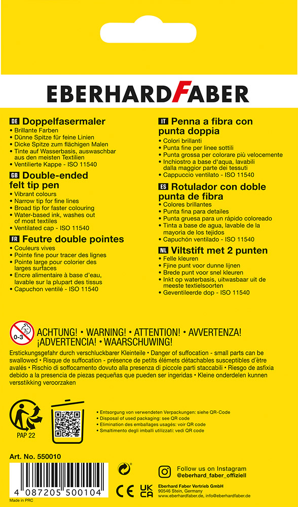 246288-EC Flomasteri 10/1 EBERHARD FABER Colori dvostrani P10/50
