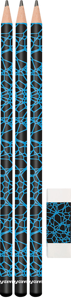 246290-EC Set ol.graf. x3HB + gumica neon plava EBERHARD FABER bls P10/200