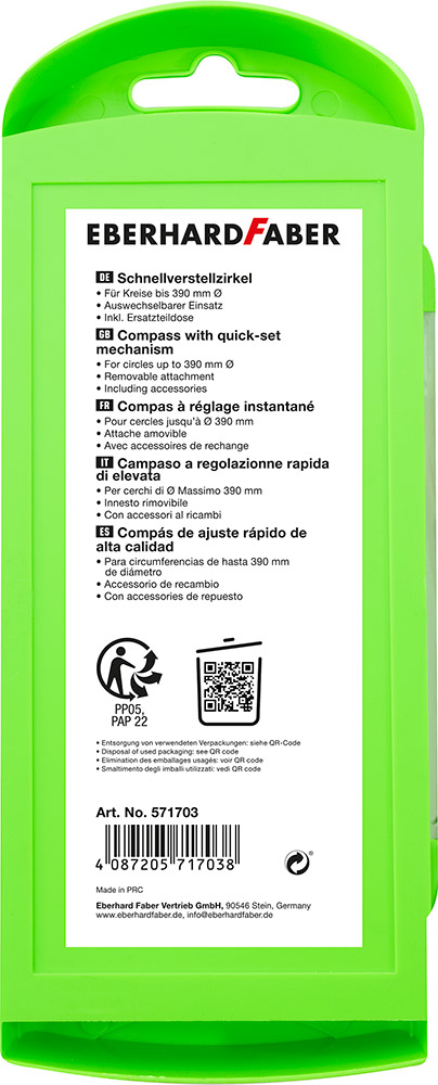 246307-EC Šestar EBERHARD FABER neon zeleni + mine P3/60