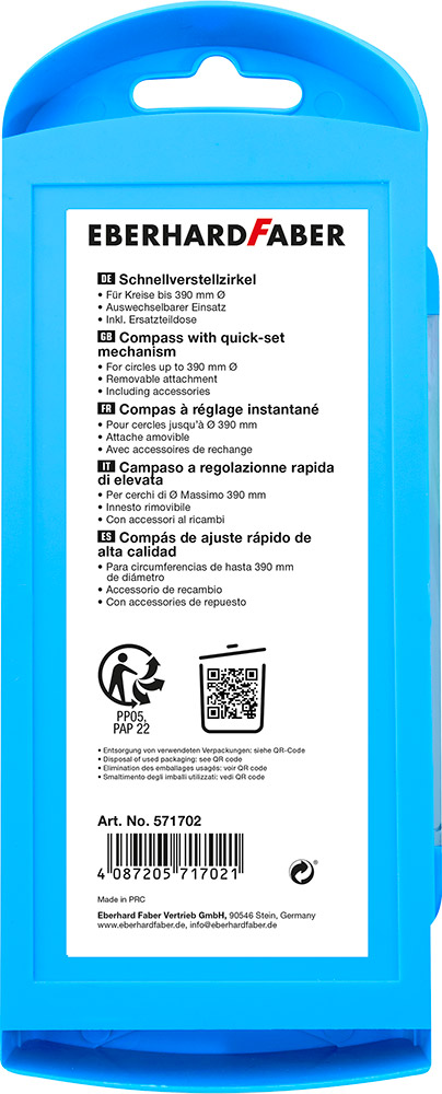 246308-EC Šestar EBERHARD FABER neon plavi + mine P3/60