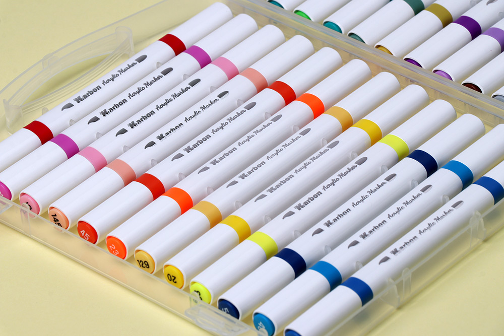 246323-EC Marker akrilni KARBON dvostruki vrh kist/okrugli 24/1 P12/48