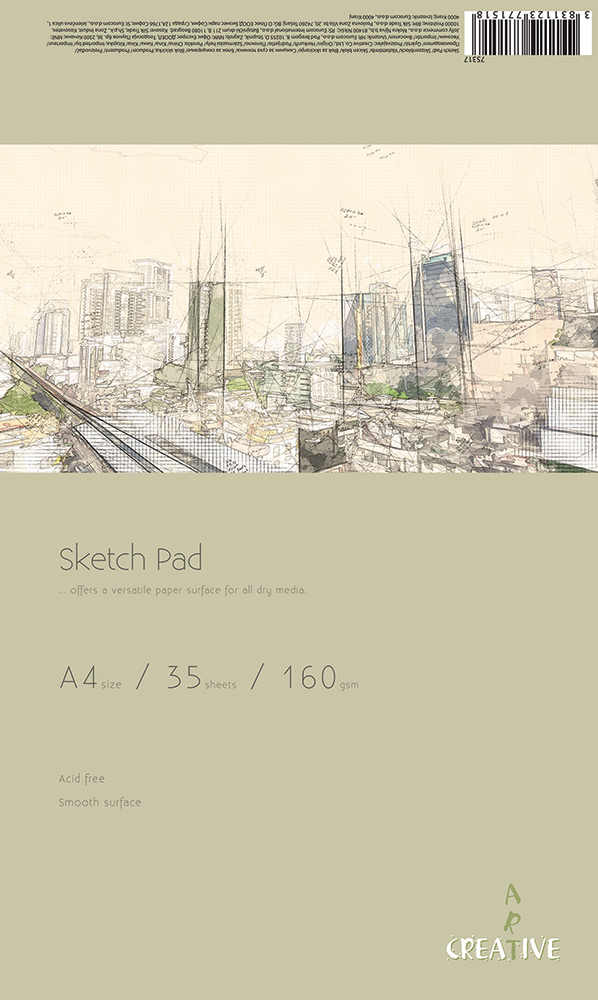 246328-EC Blok za skiciranje CREATIVE A4 160gr. 35L 75317 P30