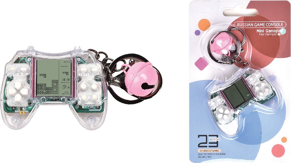 246441-EC Privjesak mini konzola s igrama proziran, 23 igre HKTEC sort P12/216