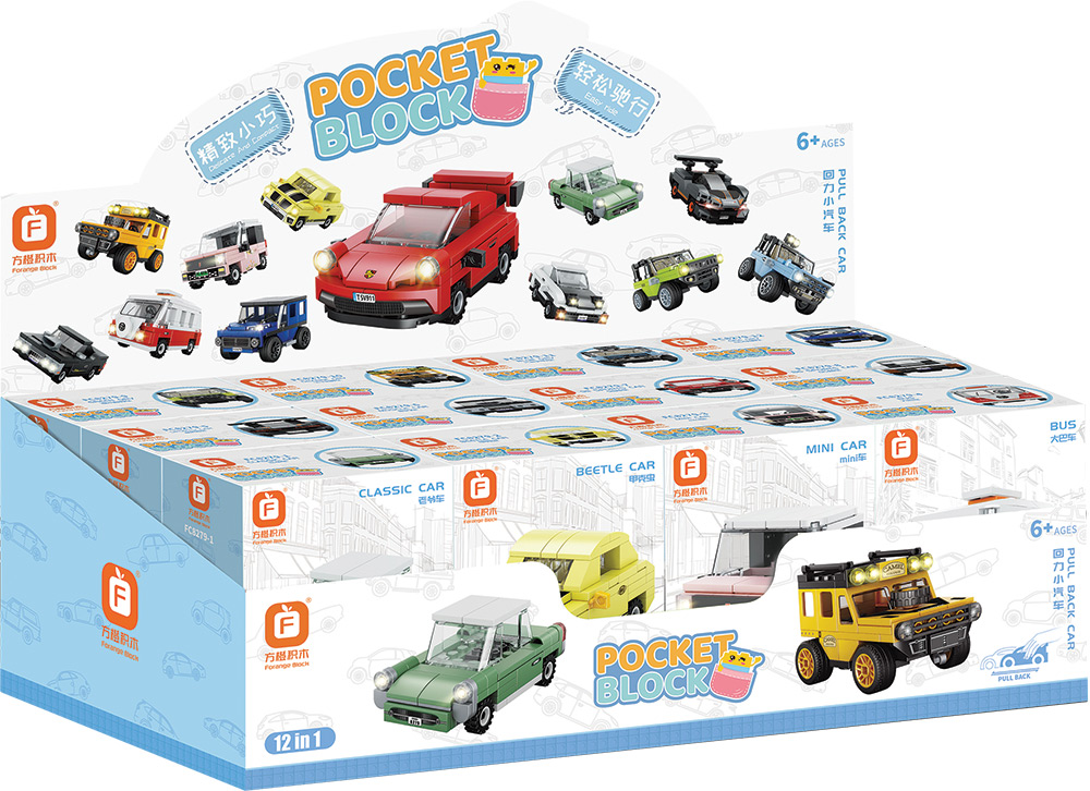 246449-EC Igra mini kockice auti Pull back P12/96