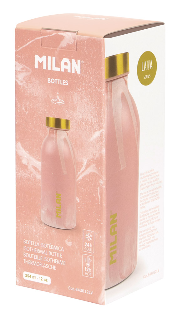 246495-EC Boca za vodu MILAN LAVA 354ml, isotermalna, nehrđajući čelik, roza P12