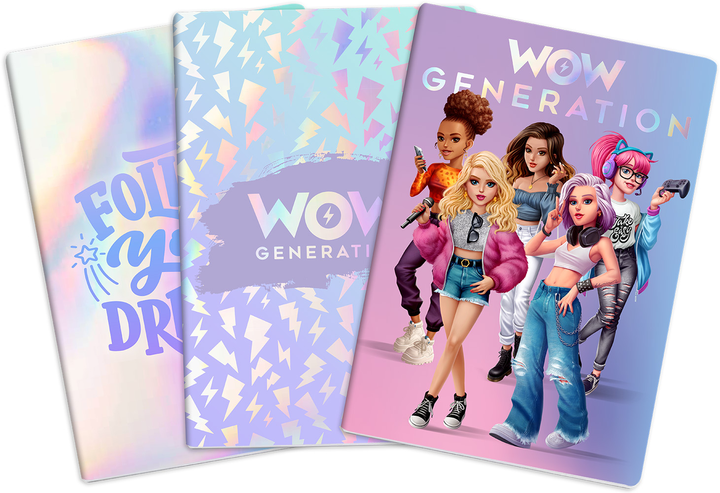 246937-EC Bilježnice A5 set WOW Generation 3 dizajna 3x24L, P6/24