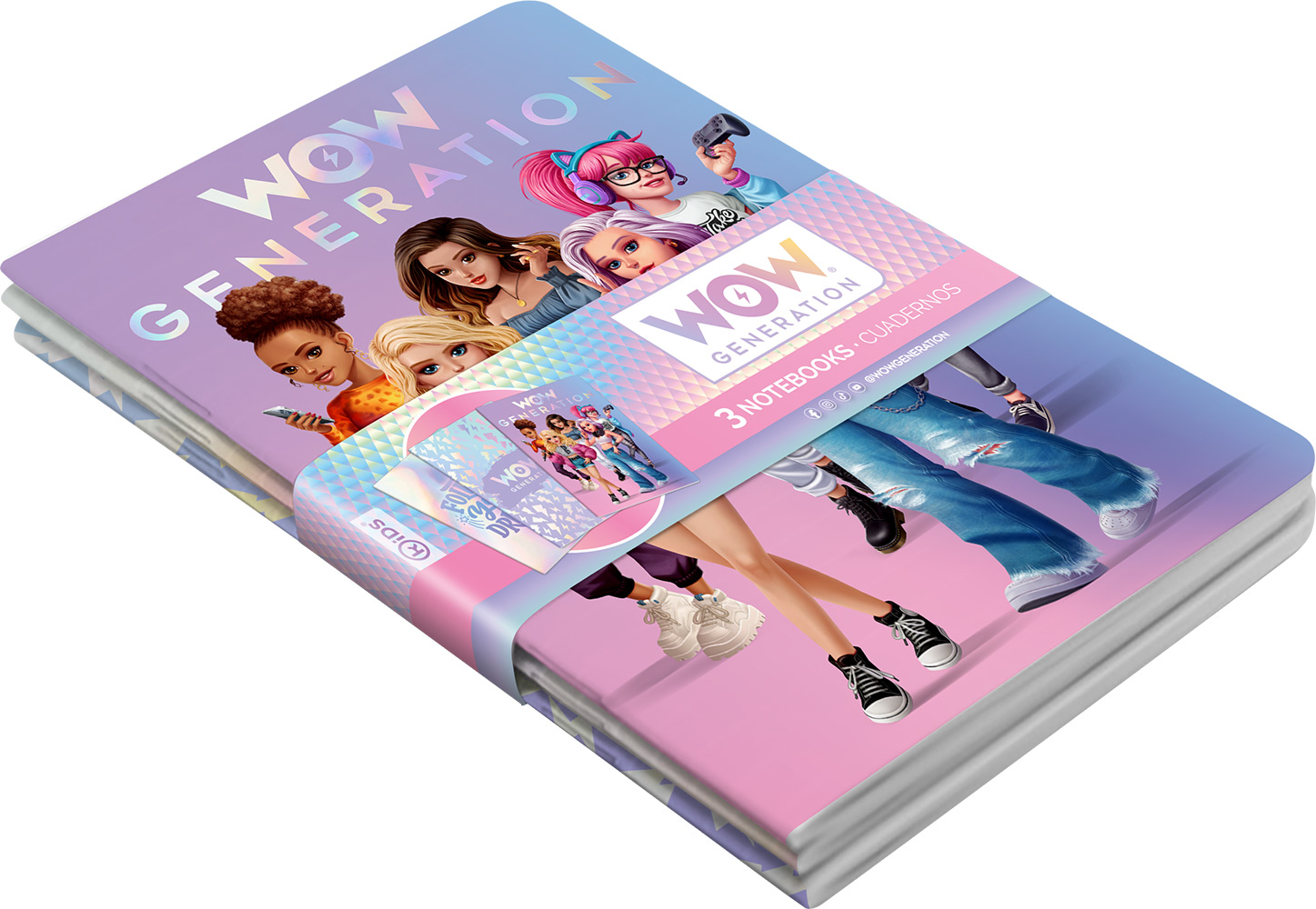 246937-EC Bilježnice A5 set WOW Generation 3 dizajna 3x24L, P6/24