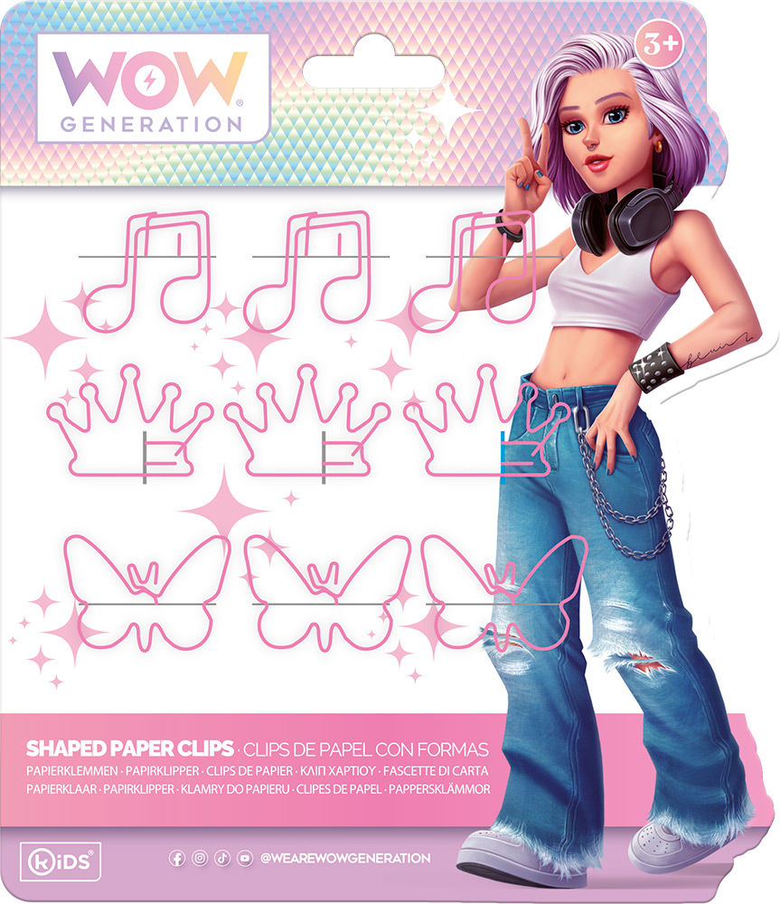 246966-EC Spajalice za papir WOW Generation 9kom različitih oblika, sort P24/48