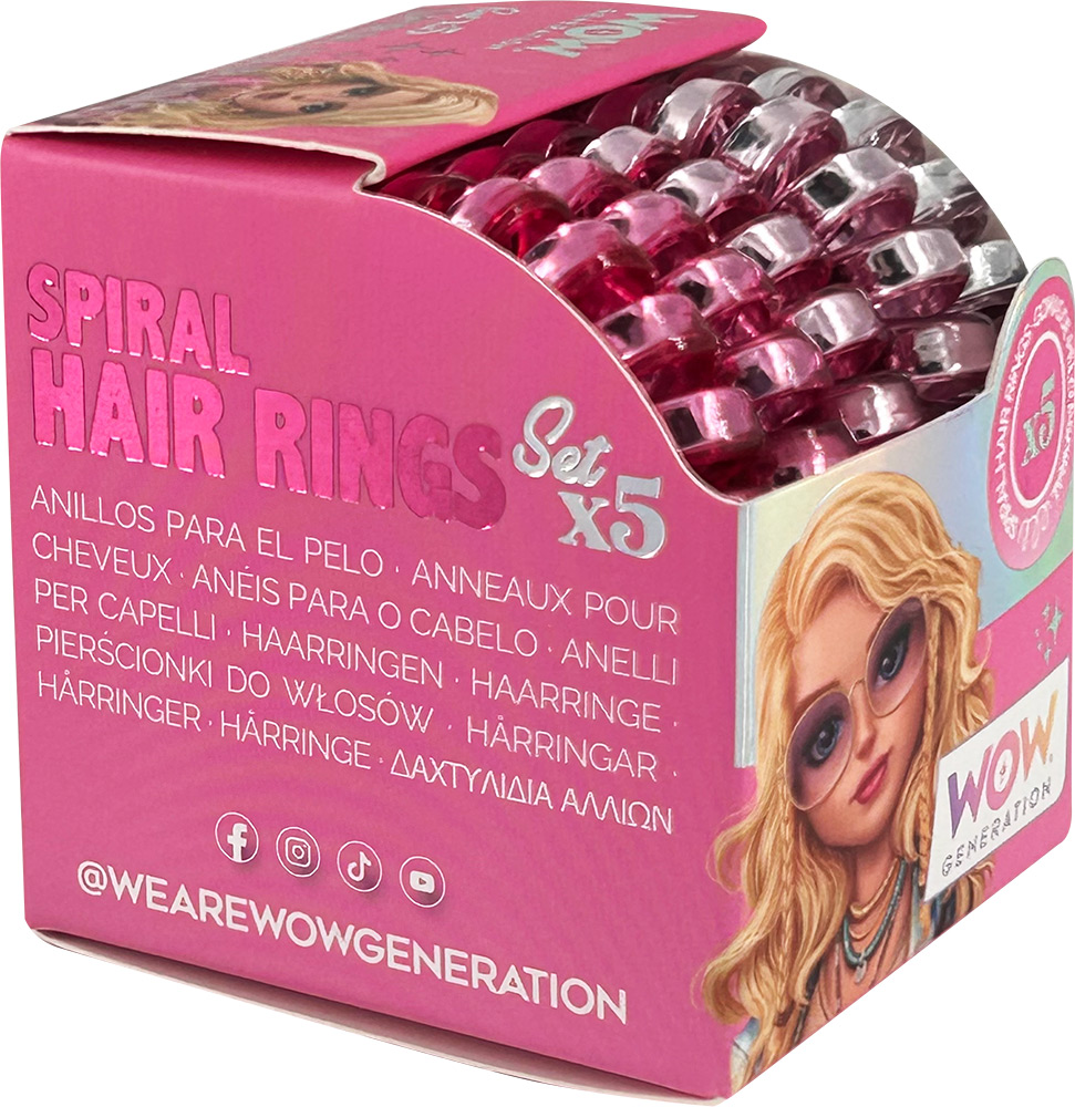 246996-EC Gumice za kosu spiralne WOW Generation set 5kom, sort P12/72