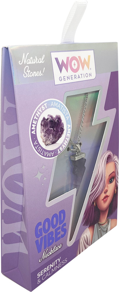 246998-EC Ogrlica s privjeskom od dragog kamena WOW Generation Good Vibes, sort P6/36