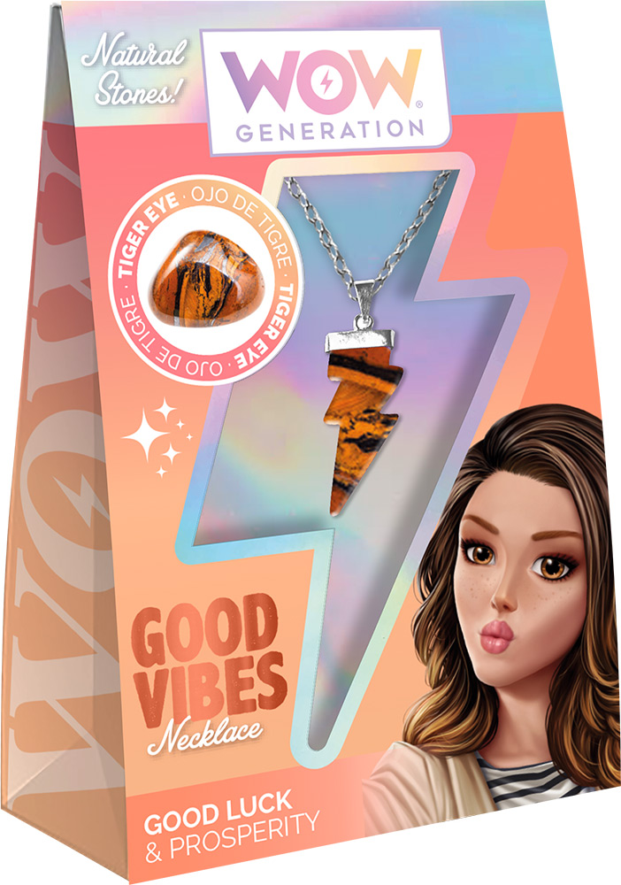 246998-EC Ogrlica s privjeskom od dragog kamena WOW Generation Good Vibes, sort P6/36