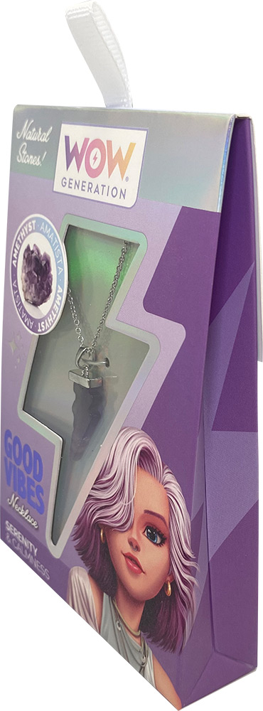 246998-EC Ogrlica s privjeskom od dragog kamena WOW Generation Good Vibes, sort P6/36