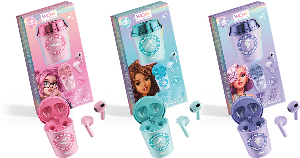 247012-EC Slušalice bežične earpods WOW Generation u kutiji, sort P6/24