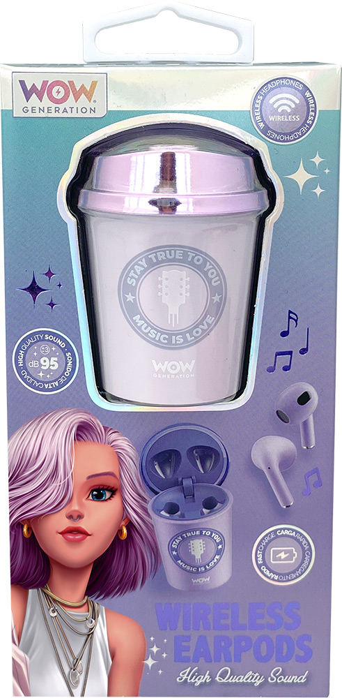 247012-EC Slušalice bežične earpods WOW Generation u kutiji, sort P6/24