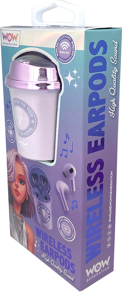 247012-EC Slušalice bežične earpods WOW Generation u kutiji, sort P6/24