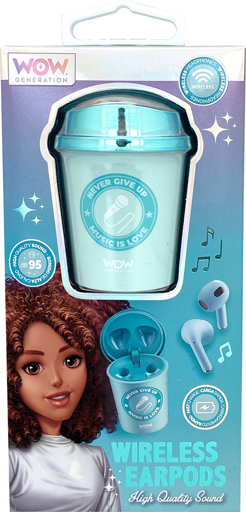 247012-EC Slušalice bežične earpods WOW Generation u kutiji, sort P6/24