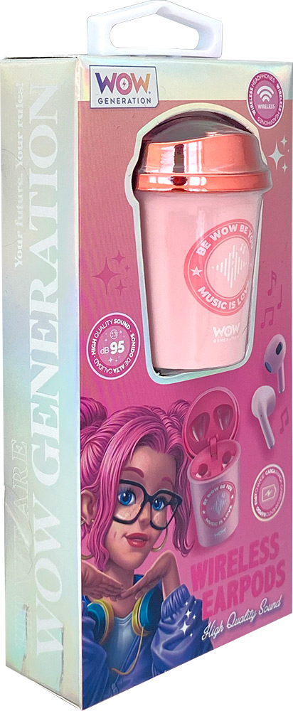 247012-EC Slušalice bežične earpods WOW Generation u kutiji, sort P6/24