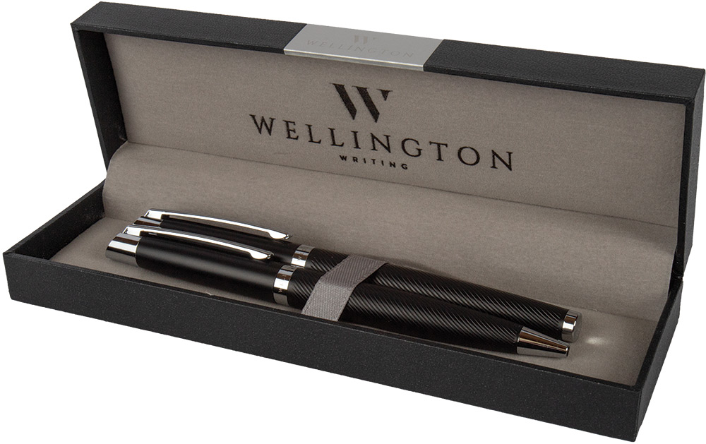 247572-EC Set pisaći Wellington Liberty ol.kem i roler crni u poklon kutiji