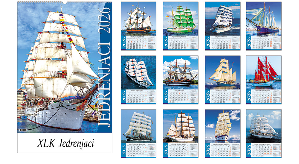 247586-EC Kalendar JEDRENJACI 13L 32x43+7 s vrećicom P20 XLK-TMR 2026