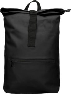 247636-EC Ruksak HAGEN za prijenosno računalo crni od PU kože 15,6 inča, 41x32x17cm