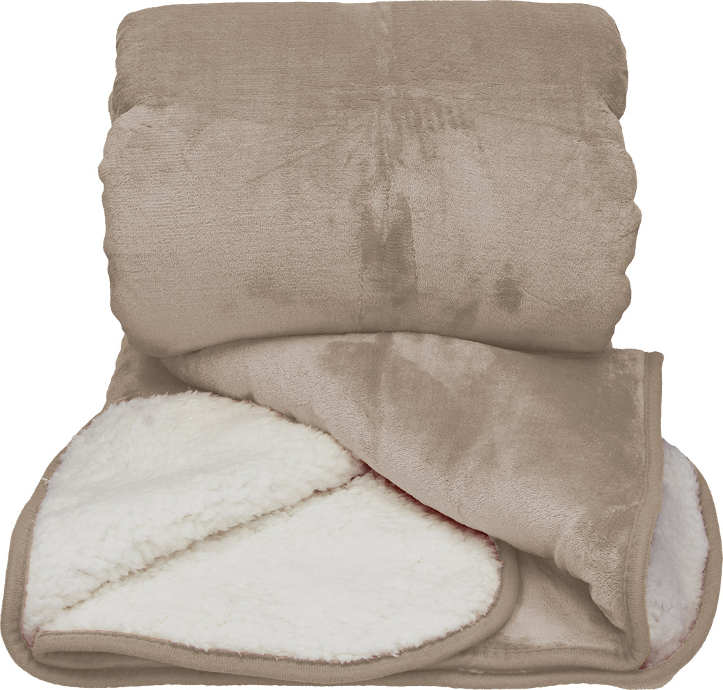 247749-EC Deka od flisa DELUX soft XL 220 x 200 cm 260g bež